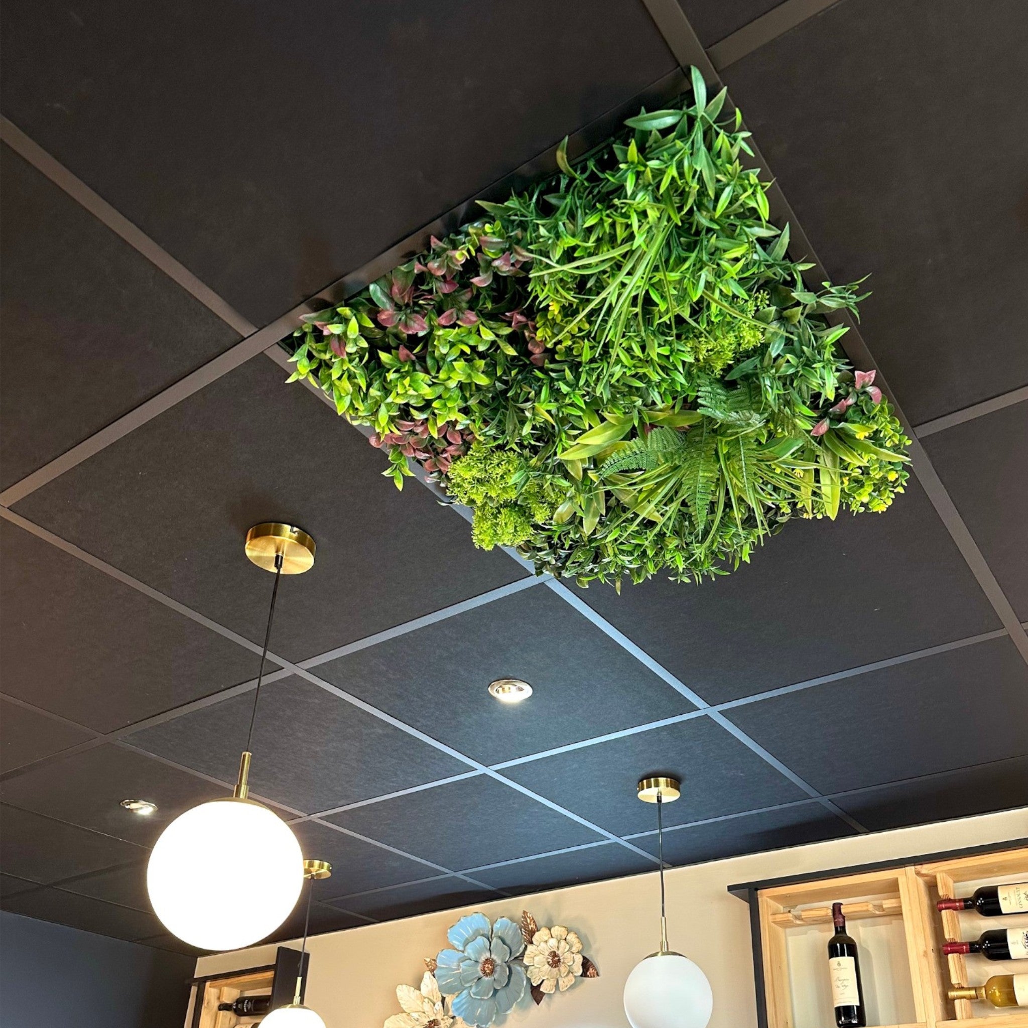 Dalle de plafond végétal artificiel printemps